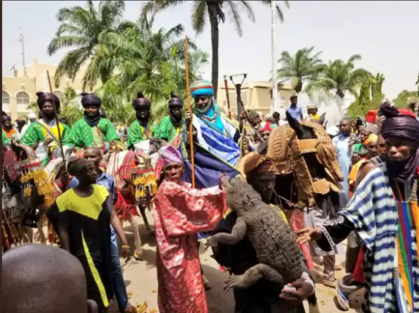See Photos From 2017 Durbar Festival; Man Spotted Carrying A Live Crocodile On His Back